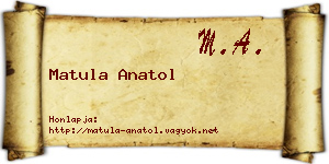 Matula Anatol névjegykártya